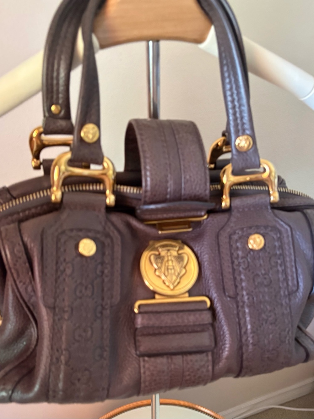 Gucci Brown Leather Briefcase with Gold Crest Hardware - Picture 10 of 12